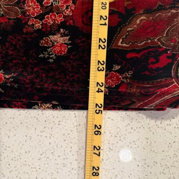 Vintage Coldwater Creek Burgundy Burnout Velvet Floral Top M Y2K Whimsigoth - Picture 9 of 9